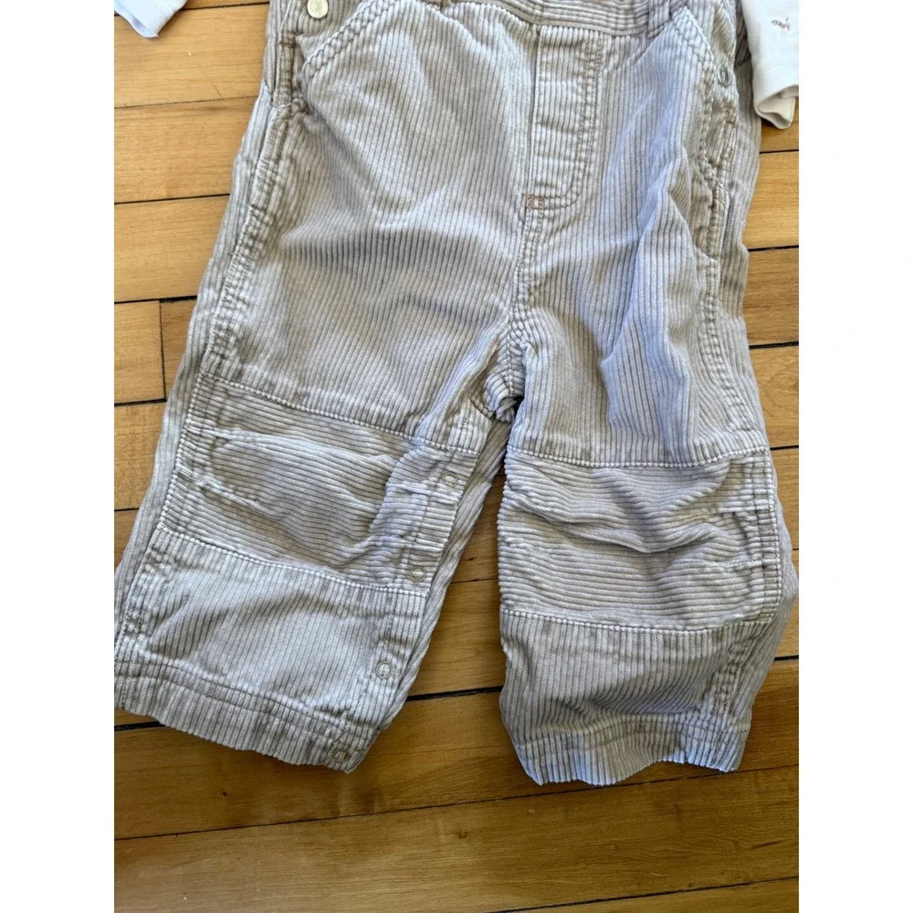 Gymboree bintage corduroy overalls and long sleeve dog embroidered‎